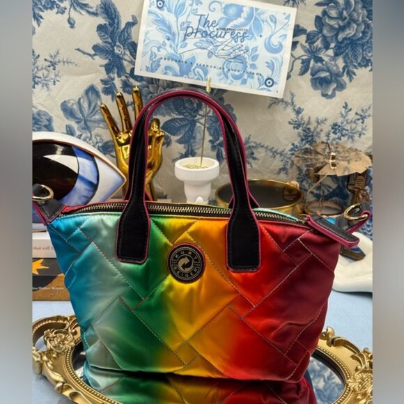 🆕 KURT GEIGER LONDON 🧿 NWOT Small Recycled Shopper Crossbody Bag, Rainbow - Picture 7 of 15
